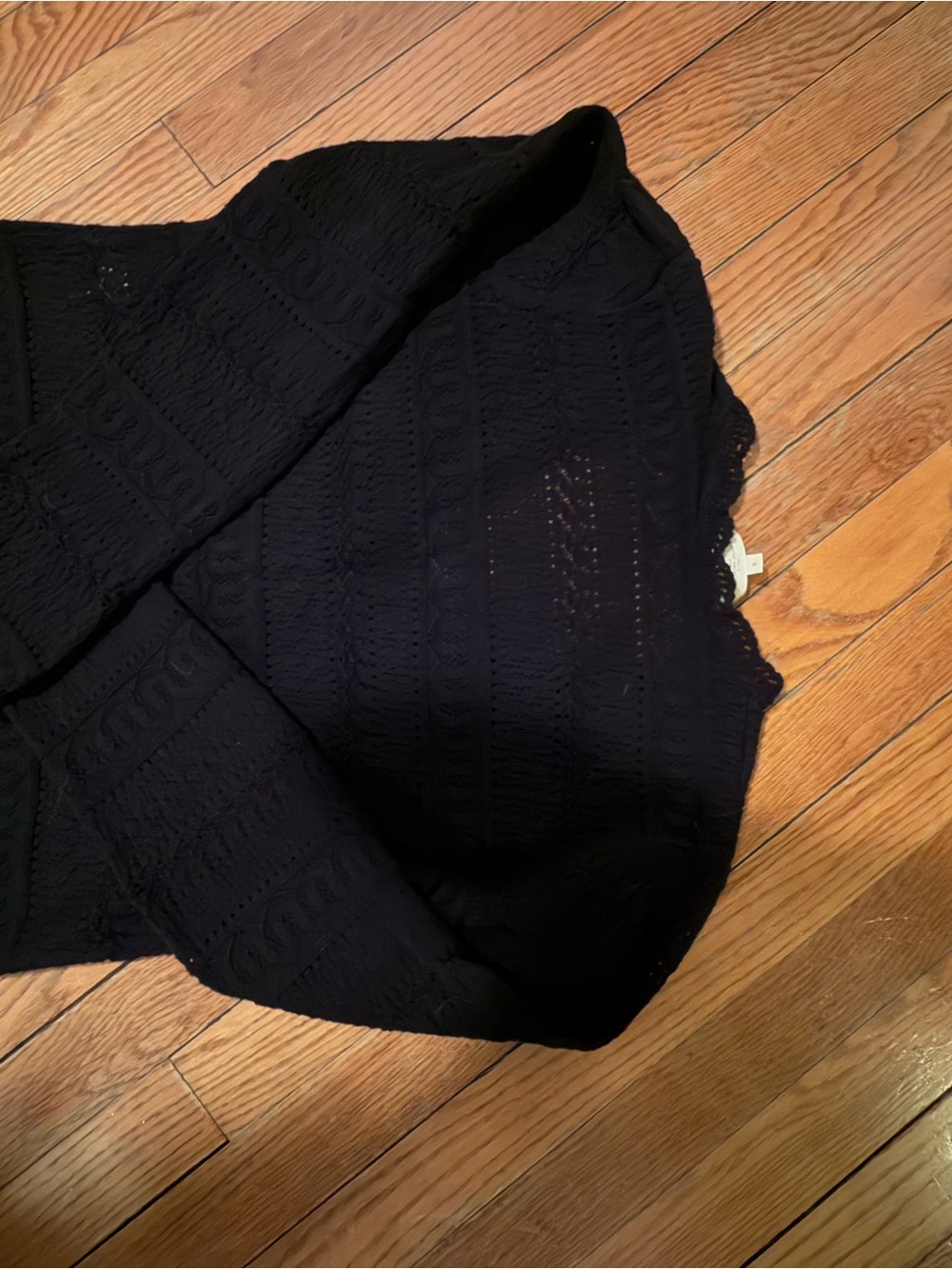 Sezane Black Knit Openwork Women's Sweater - Picture 13 of 13